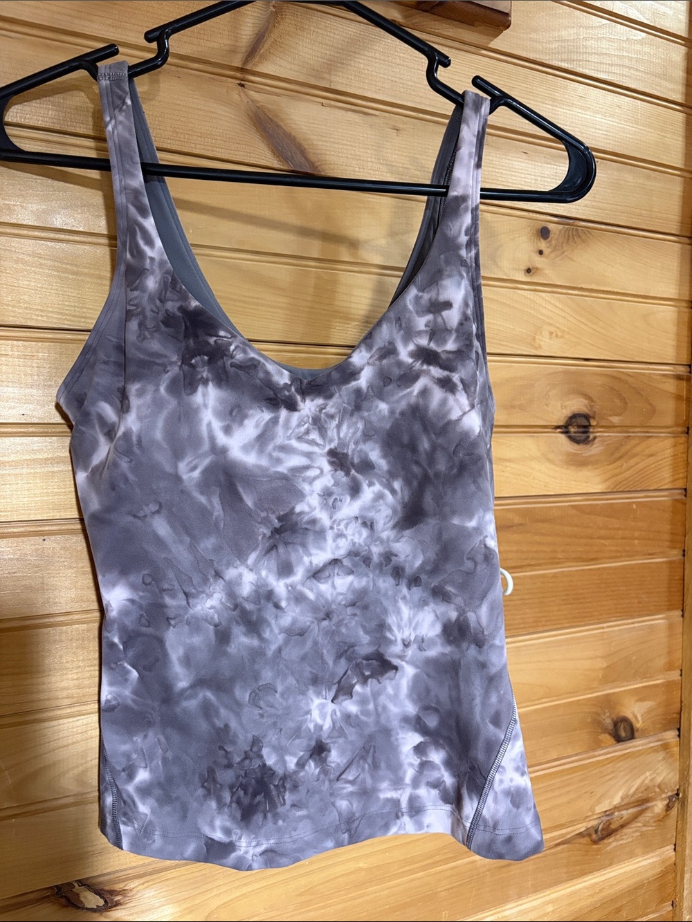 lululemon athletica Gray Tie-Dye Scoop Tank